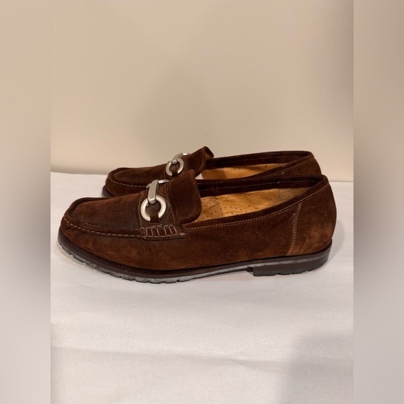 Santoni Brown Suede Horsebit Slip on Loafers Size 9, NEW main image 6